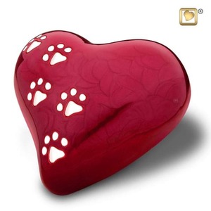 Urne funéraire décorative en forme de cœur rouge foncé avec accent cristal, urne commémorative pour cendres d'adultes, urne cœur souvenir - Product Image 3