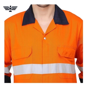 Overol de Seguridad Reflectante de Alta Visibilidad Unisex, Naranja Marino, Ropa de Trabajo Industrial, Cinta Reflectante, Manga Larga, Cómodo - Product Image 5