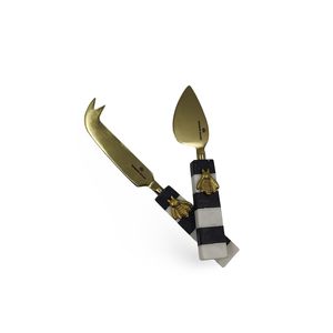 Juego de Cuchillos para Queso de Acero Inoxidable Chapado en Oro de Alta Calidad, Mango de Mármol, Diseño Moderno y Simple, 5 Pulgadas, Apto para Lavavajillas - Product Image 2