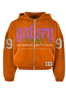 Wholesale Custom 450g Men's <b>Hoodie</b> Spray Dyeing Splash Ink Tear Distressed Pullover Street Retro Unisex Hoodies - Product Image 1
