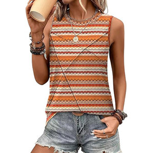 Débardeur côtelé blanc en coton pour femme, style décontracté, coupe courte, vente en gros pour l'été - Product Image 1