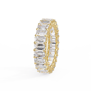 Bague de Fiançailles et Alliance en Or Massif 14K 18K avec Diamant de Laboratoire Taille Émeraude Entièrement Sertie, Bijoux Personnalisés, Vente en Gros Directe Usine - Product Image 3