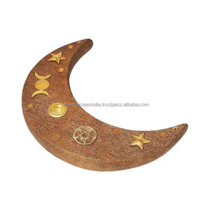 Handmade Wooden <b>Incense</b> <b>Holder</b> With Assorted Brass Inlay Design Ideal <b>for</b> Cones and <b>Sticks</b> Enhancing a Spiritual Ambiance - Product Image 5