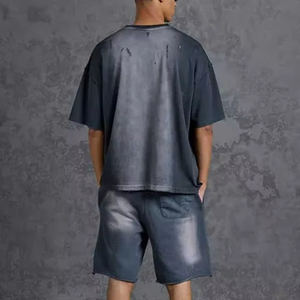 Conjuntos de Verano para Hombre, Camiseta y Pantalones Cortos Casuales, Traje Deportivo Masculino, Chándal de Color, Trajes Holgados - Product Image 4