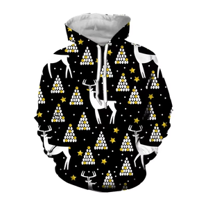 Sweat-shirt personnalisé de Noël pour homme, imprimé graphique festif, coupe oversize en coton, pull confortable pour l'hiver, streetwear de vacances - Product Image 3