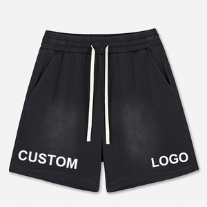 Pantalones Cortos Deportivos de Algodón 100% Pesado para Gimnasio, con Cordón Ajustable, Transpirables, para Hombre - Product Image 2