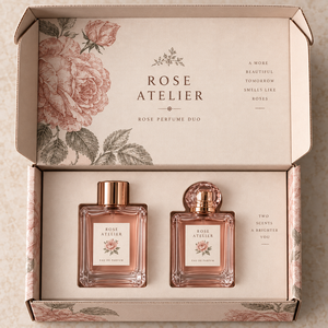 Caja de Embalaje de Cartón Corrugado Impresa Personalizada para Perfume ROSE Duo - Product Image 2