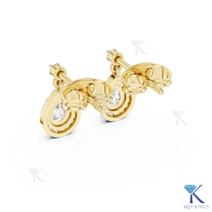 Lab Grown <b>Diamond</b> Brilliant Cut Halo Drop <b>Earrings</b> 18K Solid Gold Luxury Teardrop <b>Dangle</b> IGI Certified Women Jewelry Bridal - Product Image 5