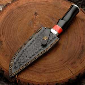 Couteaux de chasse faits à la main en gros, très demandés, en acier au carbone, lame fixe, manche en bois, pour survie en extérieur et camping, avec étui - Product Image 6