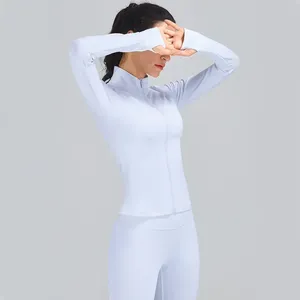 Chaqueta Ligera para Correr, Chaqueta Deportiva de Manga Larga con Cierre Completo y Orificios para los Pulgares para Mujer - Product Image 4