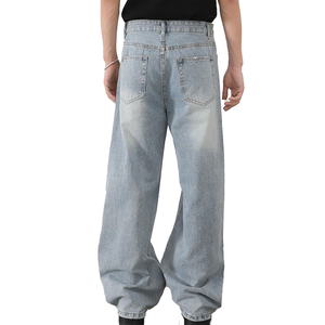 Jeans Baggy Homme Personnalisés Streetwear en Gros – Denim Bleu Foncé de Haute Qualité, Coupe Ample et Large, Nouvelle Tendance, Tailles Disponibles - Product Image 4