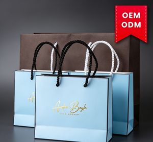 Sac cadeau en papier pour bijoux personnalisés de qualité supérieure avec impression de logo OEM ODM et finition élégante - Product Image 1