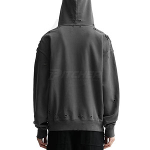 Premium Distressed <b>Hoodies</b> For Men Stylish Washed Look Streetwear Pullover With Comfortable Fit Design - Product Image 5