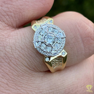 Hip Hop Rectangle Ring Moissanite Diamond Rose Gold Plated Fashion Jewelry For Unisex Wear - Product Image 2