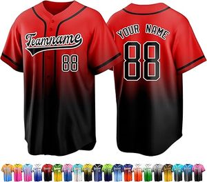 Camisetas Personalizadas de Softbol para Béisbol, Unisex, Negras, 100% Poliéster, Secado Rápido, Nombre del Equipo Personalizado - Product Image 1