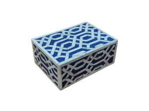 Excellent Quality Bone Inlay Box Navy Blue Spider Pattern Jewelry Box for <b>Rings</b> or Earrings Use Available for Worldwide Supply - Product Image 3
