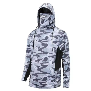 เสื้อผ้ากีฬาป้องกันรังสียูวีแบบขายส่ง โพลีเอสเตอร์ ออกแบบเสื้อผ้ากันแดดของคุณเอง เสื้อฮู้ดดี้ผู้ชาย แขนยาว เสื้อฮู้ดดี้ตกปลา - Product Image 4