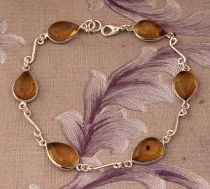 Pulsera de Cuarzo Citrino Natural, Plata de Ley 925, Joyería de Piedras Preciosas Talladas a Mano, Pulsera de Cristal Amarillo, Regalo para Mujer - Product Image 1