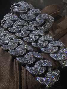 สร้อยคอคิวบาลิงค์แบบหรูหราประดับเพชร VVS มอยส์ซาไนต์ สไตล์ฮิปฮอป งานหนัก ดีไซน์พิเศษสำหรับทุกเพศ ขายส่ง - Product Image 5