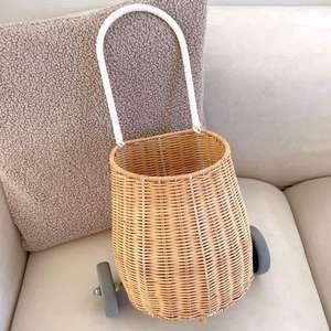 Panier de rangement pour chambre d'enfant sur roulettes, prix le plus bas, chariot en rotin fait main, valise pour enfant - Product Image 6