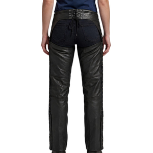 Chaps et pantalons en cuir pour moto, en cuir véritable, pour hommes et femmes - Product Image 3