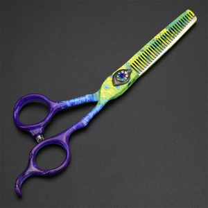 Ciseaux à effiler 6 pouces en acier de haute qualité pour coiffure, modèle Peacock - Product Image 5