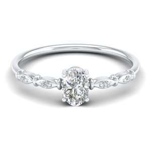 แหวนหมั้น REYES คุณภาพสูง เงินแท้ 925 ชุบโรเดียม สำหรับผู้หญิง ทรงวงรี ประดับเพชรโมอิสซาไนต์ 0.53 กะรัต - Product Image 5