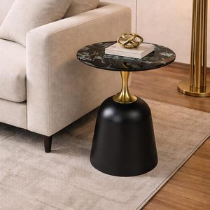 Table basse moderne personnalisable avec base en métal, design industriel, meuble de salon avec étagère de rangement - Product Image 5