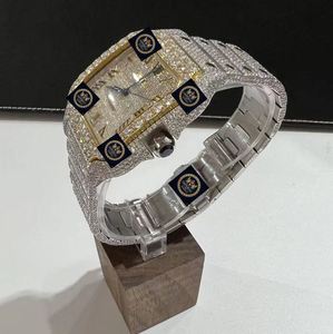 Reloj Imperial Jewels de Lujo con Moissanita, Mecánico, de Acero Inoxidable, Automático, Totalmente Adornado con Piedras, Esfera Cuadrada de 42 mm con Números Romanos, con GPS - Product Image 3