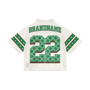 Factory Custom Soccer Jersey Oversized American Football Wear With <b>Polyester</b> Mesh Streetwear Cropped soccer jersey OEM - Product Image 2