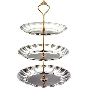 High On Demand Gold Metal 3 Tier Cake <b>Stand</b> for Dessert Serving Bakery Display Wedding Party Available At Export Price - Product Image 5