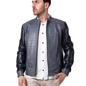 URBANGAZER Men's 100% Polyester Thick Leather <b>Jacket</b> Stand Collar Covered Button <b>Patchwork</b> Design Windproof Breathable High - Product Image 2