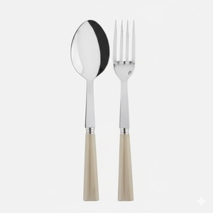 Juego de cubiertos de 5 piezas de acero inoxidable de alta calidad con mango de madera de teca, diseño moderno, para uso doméstico y en restaurantes, precio bajo. - Product Image 5