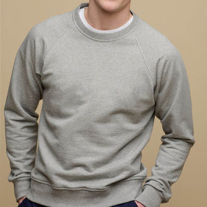 Sudadera de Algodón 100% Ecológica para Hombre, Cuello Redondo, Diseño Básico Gris, de Alta Calidad, Último Diseño, Venta al por Mayor Personalizada - Product Image 2