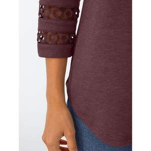 2025 FOXA <b>Women's</b> Fashion Sweaters V Neck Lace <b>Tunic</b> <b>Dress</b> 3/4 Length Sleeve for Casual Business Outfits Evening Queen Sweater - Product Image 3