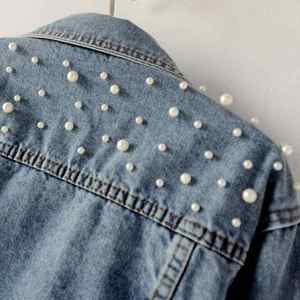Custom Eco-Friendly Breathable Long Sleeve Acid Washed <b>Denim</b> Jacket for Women Casual Button-Decorated Jean <b>Coat</b> Pockets Autumn - Product Image 4
