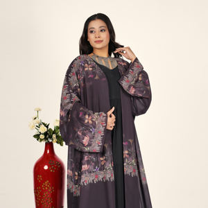 Abaya élégante et légère avec superposition transparente, manches larges et tombé raffiné pour les soirées de l'Aïd et les tenues festives - Product Image 3