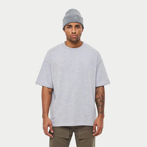 T-shirts pour hommes de couleur unie, style tendance, grande taille, col rond, légers, coupe ample, t-shirts d'été pour hommes - Product Image 1