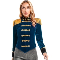 Costume de maître de cérémonie de cirque pour femmes, ensemble veste longue à manches longues avec chapeau et gants pour Halloween, cosplay, déguisement, performance