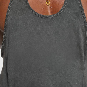 Débardeur Sport Homme Tendance Marque Américaine Vintage Ample Sans Manches en Coton Lavé Tricoté Respirant - Product Image 4