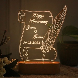 Premium Quality Transparent Personalized 3D Illusion LED Lamp for Loved Ones Custom Acrylic Night <b>Light</b> Available For Sale - Product Image 1