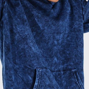 Sweat à capuche décontracté pour homme 100 % coton, bleu délavé, style vintage, coupe oversize, avec poche, respirant, idéal pour l'hiver - Product Image 6