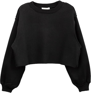 Sudadera Corta de Invierno para Mujer, Forrada de Felpa, Algodón Suave, Estilo Casual, Ecológica, Ropa Urbana - Product Image 1