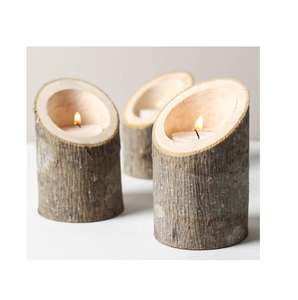 Portavelas de madera minimalista para bodas, festividades, Ramadán, hecho a mano, rústico, para decoración del hogar, para mesa. - Product Image 6