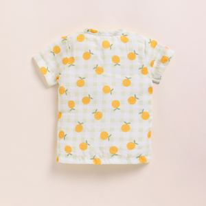 ชุดผ้ามัสลินแจ็บลาผ้าออแกนิกพิมพ์ลายสีส้ม - Product Image 3