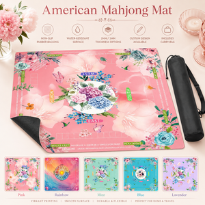 Tapete de Mahjong Americano Personalizado de Neopreno Antideslizante con Diseño Floral, con Reglas, Impermeable, Reductor de Ruido, Cubierta para Mesa de <span class=keywords><strong>Juego</strong></span> - Product Image 6