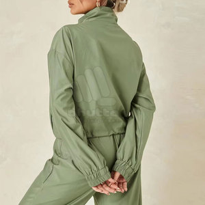 High Quality Solid <b>Women</b> <b>Windbreaker</b> Set Casual 2-Piece Breathable Eco-Friendly Polyester/Nylon Reasonable Price - Product Image 3