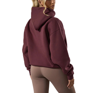 Vêtements pour femmes grandes tailles, sweat-shirt en coton uni surdimensionné 500 g/m², fabricants de sweat-shirts personnalisés, sweat-shirt à impression en relief - Product Image 2