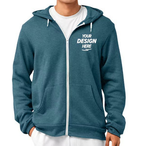 Sudadera con Capucha para Hombre, Azul, Ultra Suave, Mezcla de Algodón, con Cierre Frontal Completo y Bolsillos, Sudadera Deportiva Cómoda de Felpa - Product Image 4