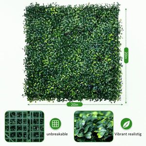 Paneles de Boj de 20x20 Pulgadas, Decoración de Pared de Césped, 20 Piezas, Protección Solar, Fondo de Pared de Plantas Verdes, Pantalla Artificial de Privacidad - Product Image 6